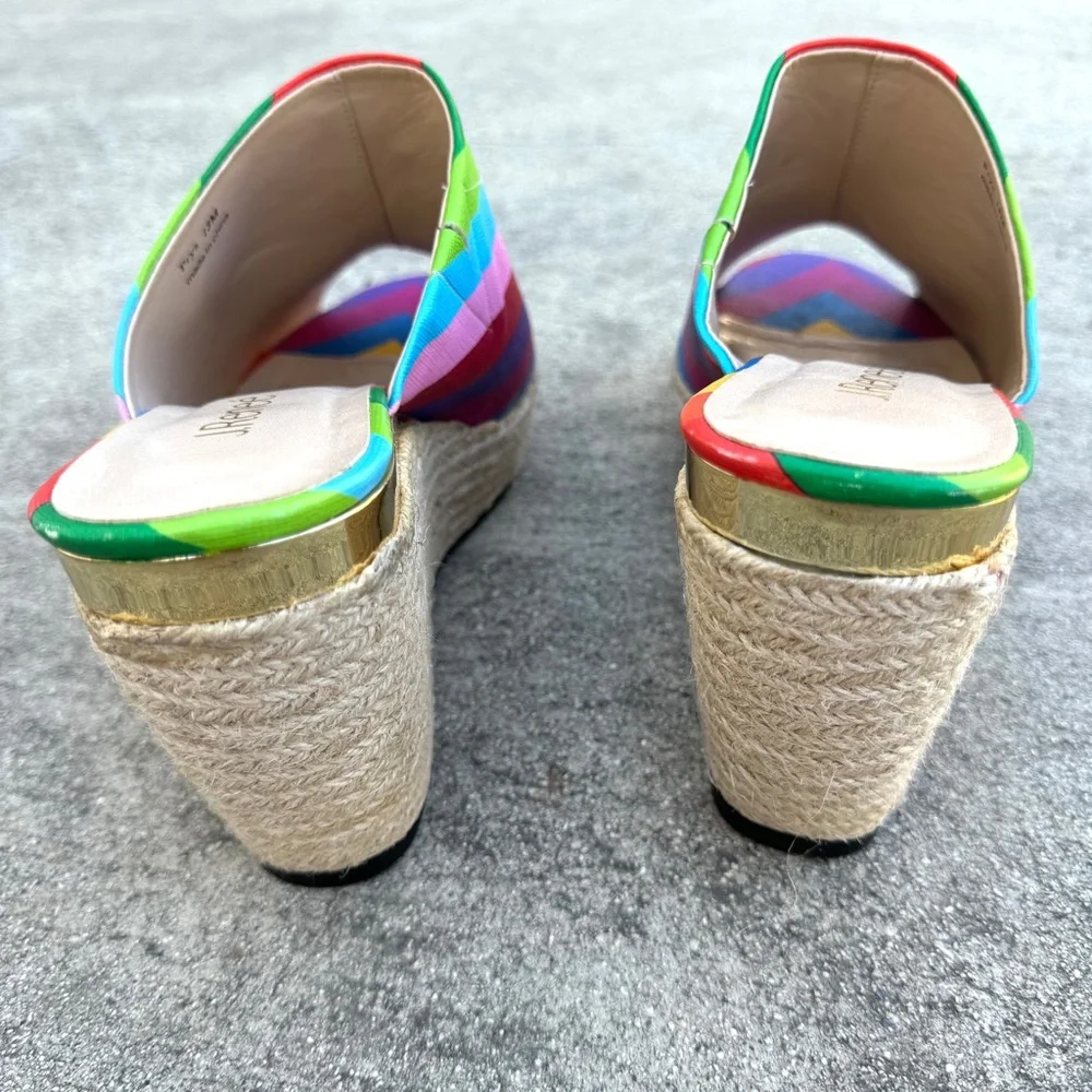 J. RENEE prys RAINBOW PLATFORM wedges heels slides sandals NEW 13 espadrilles